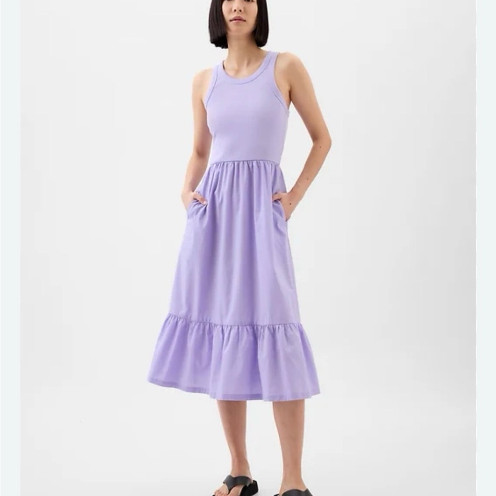 GAP Purple Tiered Ruffled Halter Sundress